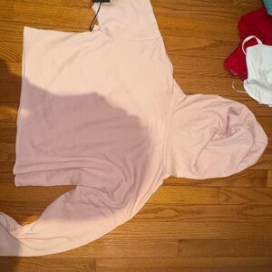 pink cropped hoodie